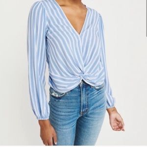 A&F tie front blouse